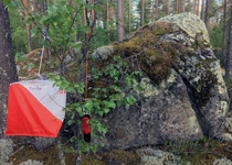 Usein rastipisteenä käytettään kiven sivua.