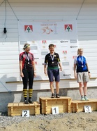 Tuula Rasimus, Tiina Riikonen ja Marita Väärälä N60 sprintin mitalikolmikko.